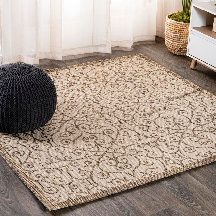 Travis Vintage Filigree Textured Weave Indoor/outdoor Area Rug