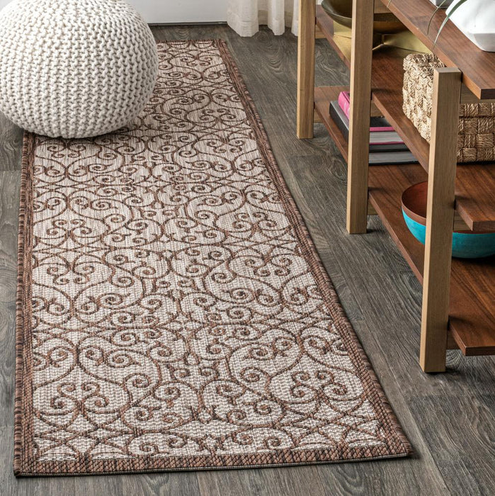 Travis Vintage Filigree Textured Weave Indoor/outdoor Area Rug