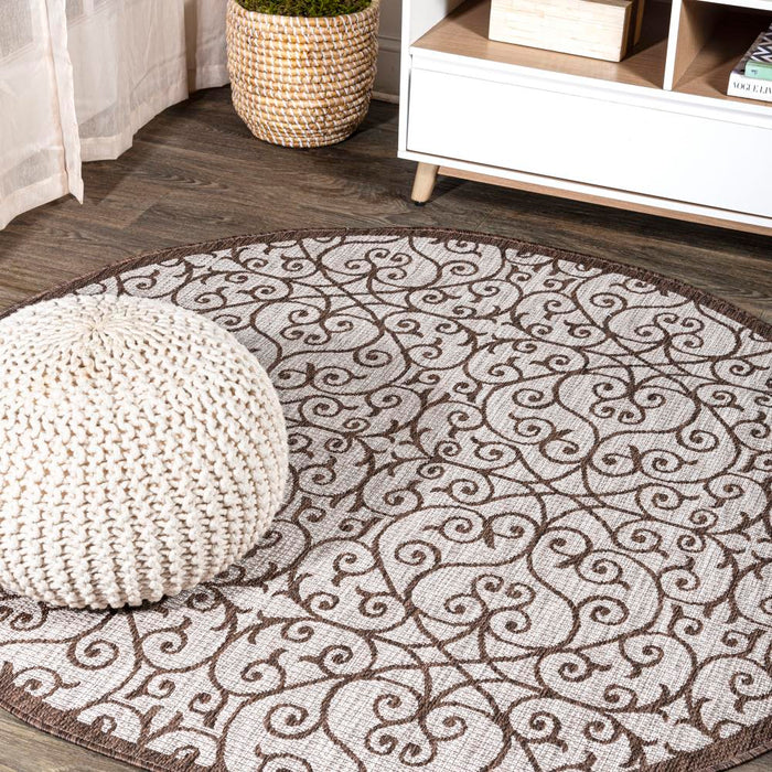 Travis Vintage Filigree Textured Weave Indoor/outdoor Area Rug