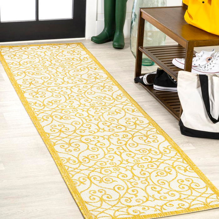 Travis Vintage Filigree Textured Weave Indoor/outdoor Area Rug