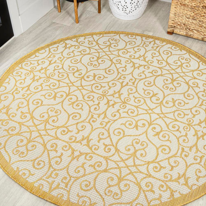 Travis Vintage Filigree Textured Weave Indoor/outdoor Area Rug