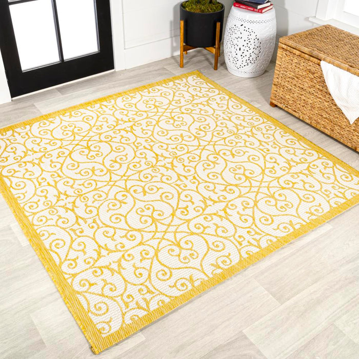 Travis Vintage Filigree Textured Weave Indoor/outdoor Area Rug