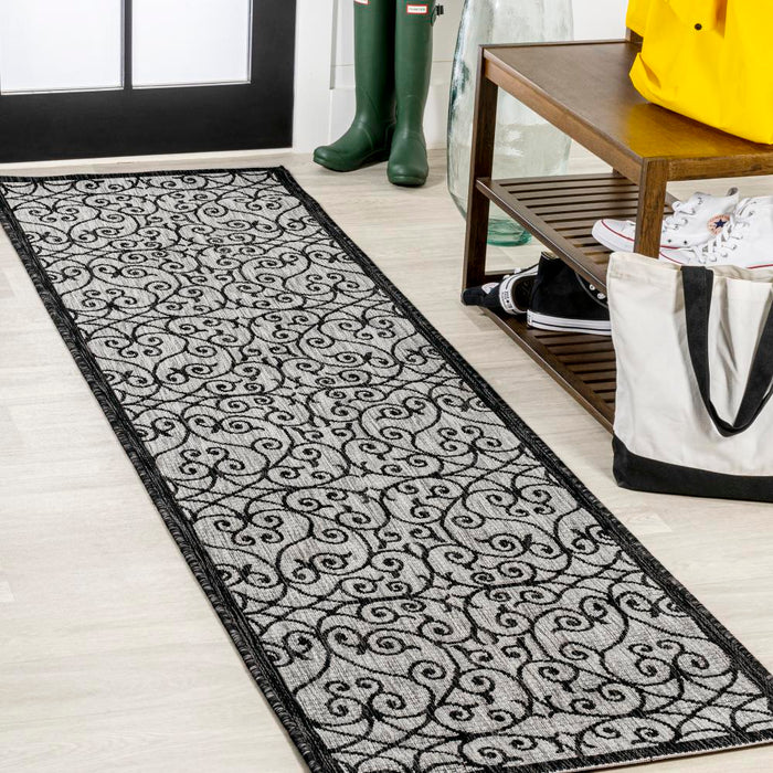 Travis Vintage Filigree Textured Weave Indoor/outdoor Area Rug