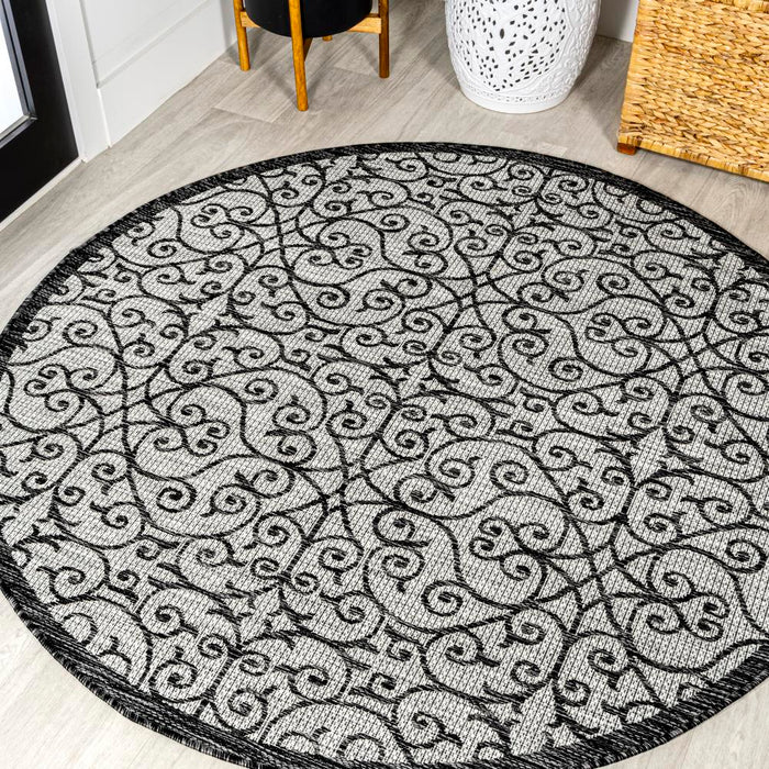 Travis Vintage Filigree Textured Weave Indoor/outdoor Area Rug