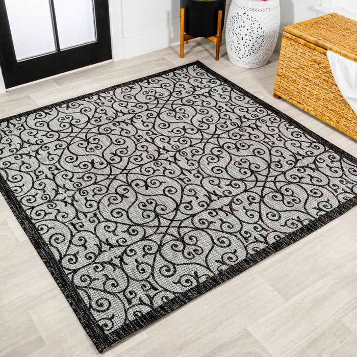 Travis Vintage Filigree Textured Weave Indoor/outdoor Area Rug