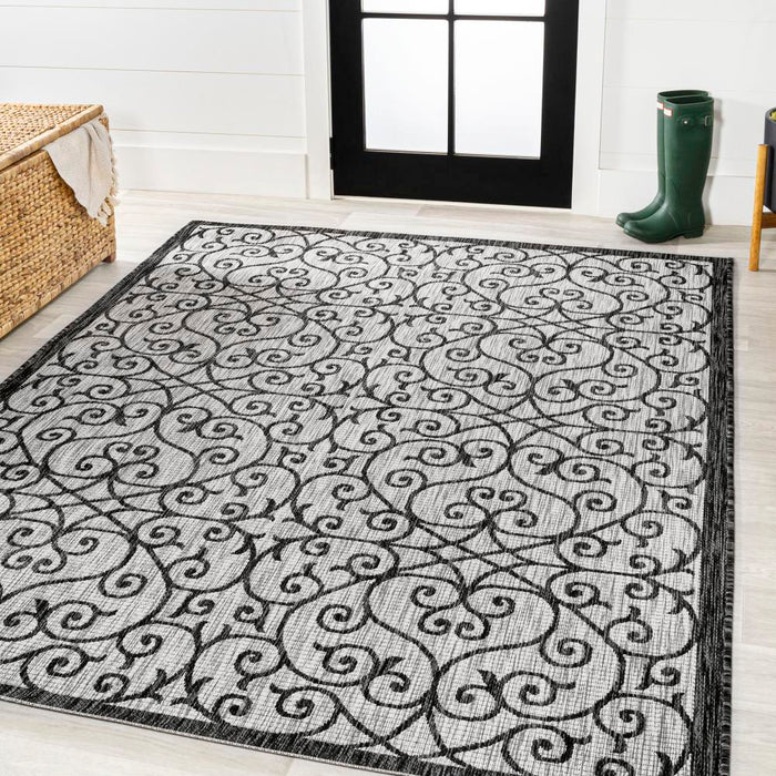 Travis Vintage Filigree Textured Weave Indoor/outdoor Area Rug