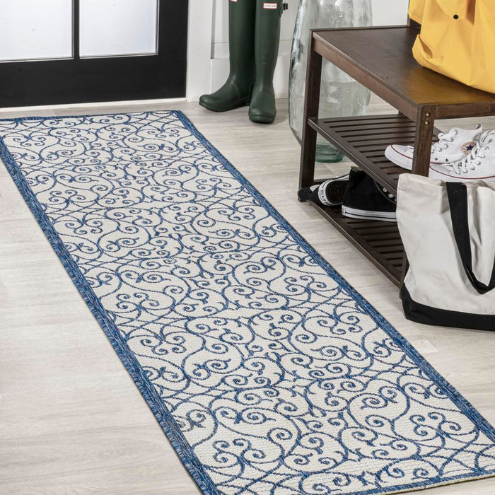 Travis Vintage Filigree Textured Weave Indoor/outdoor Area Rug