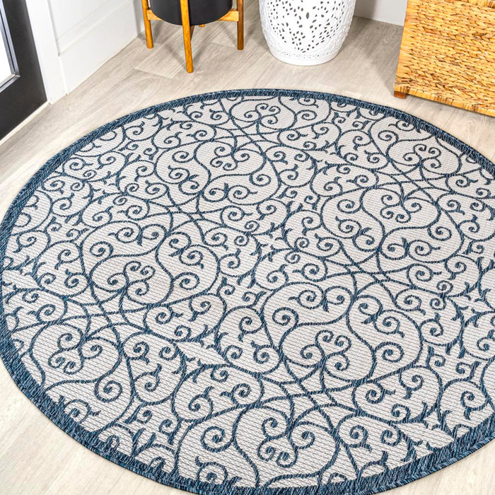 Travis Vintage Filigree Textured Weave Indoor/outdoor Area Rug