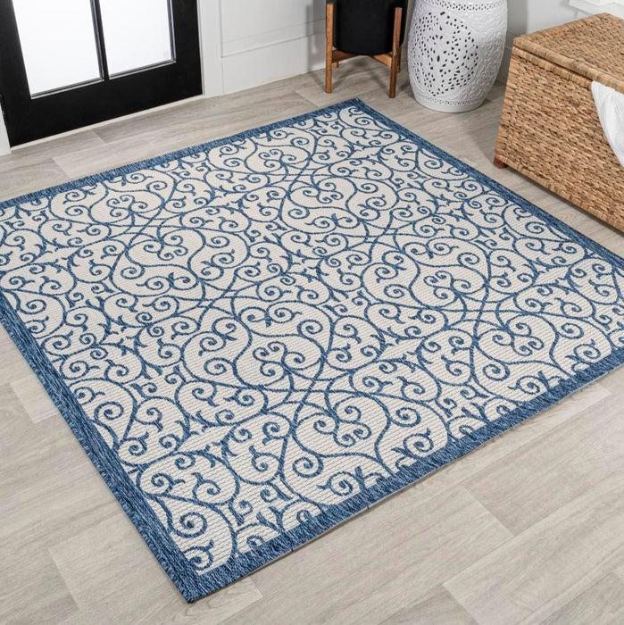 Travis Vintage Filigree Textured Weave Indoor/outdoor Area Rug