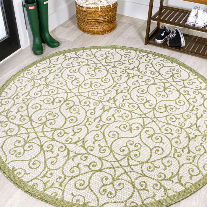 Travis Vintage Filigree Textured Weave Indoor/outdoor Area Rug