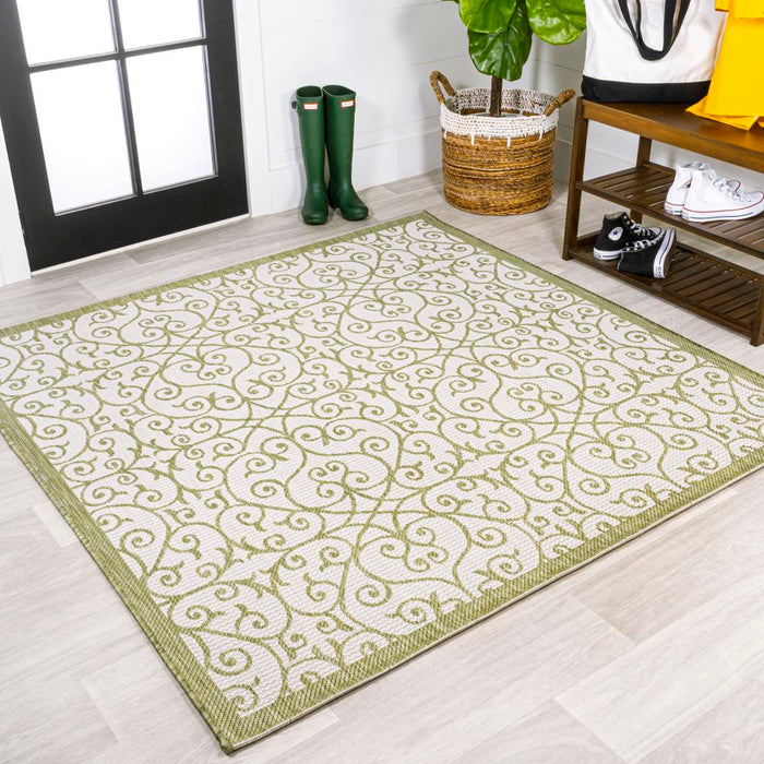 Travis Vintage Filigree Textured Weave Indoor/outdoor Area Rug