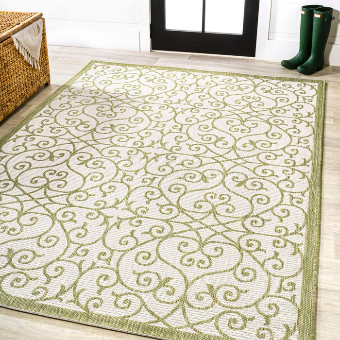 Travis Vintage Filigree Textured Weave Indoor/outdoor Area Rug