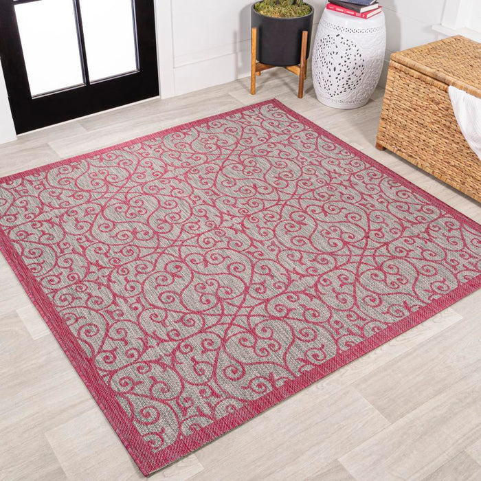 Travis Vintage Filigree Textured Weave Indoor/outdoor Area Rug