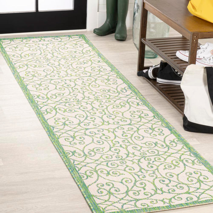 Travis Vintage Filigree Textured Weave Indoor/outdoor Area Rug