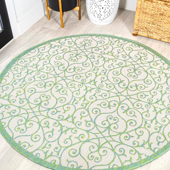 Travis Vintage Filigree Textured Weave Indoor/outdoor Area Rug