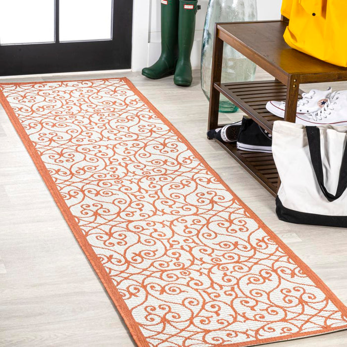 Travis Vintage Filigree Textured Weave Indoor/outdoor Area Rug