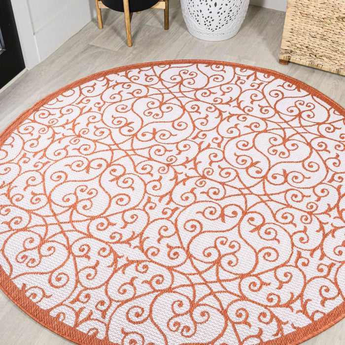 Travis Vintage Filigree Textured Weave Indoor/outdoor Area Rug