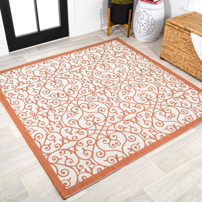 Travis Vintage Filigree Textured Weave Indoor/outdoor Area Rug