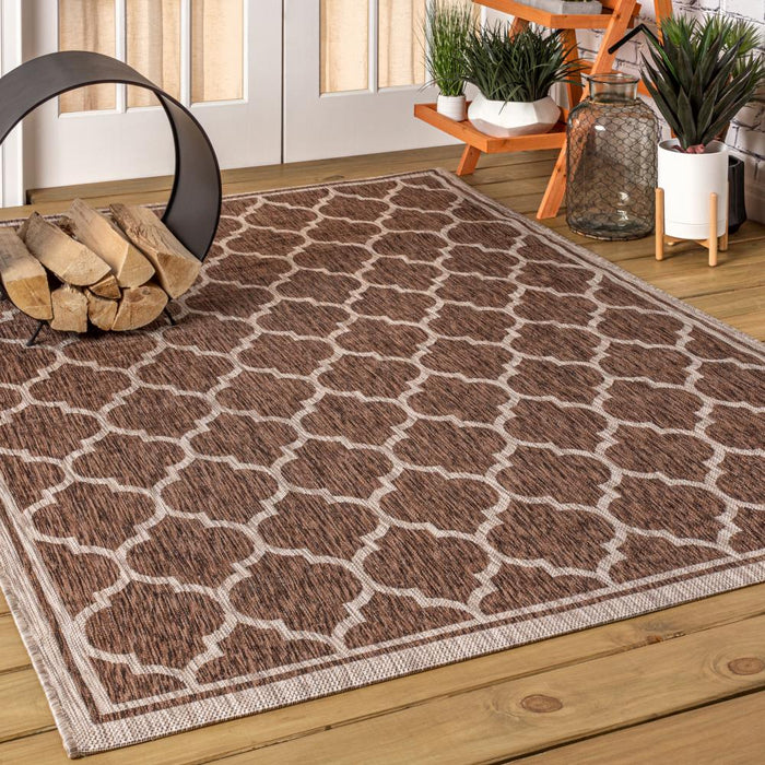 Matthews Moroccan Trellis Textured Weave Indoor/outdoor Area Rug