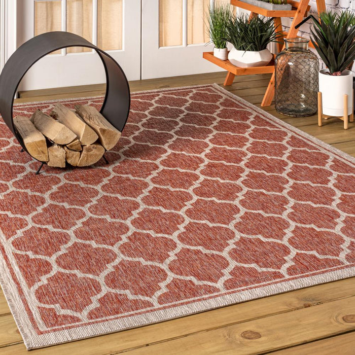 Matthews Moroccan Trellis Textured Weave Indoor/outdoor Area Rug