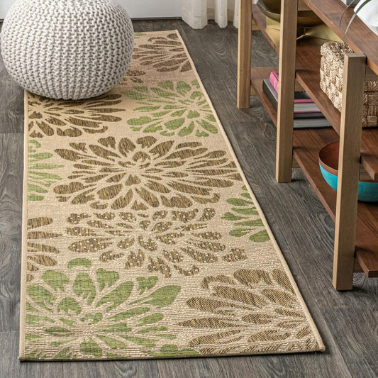 Garcia Modern Floral Textured Weave Indoor/outdoor Area Rug