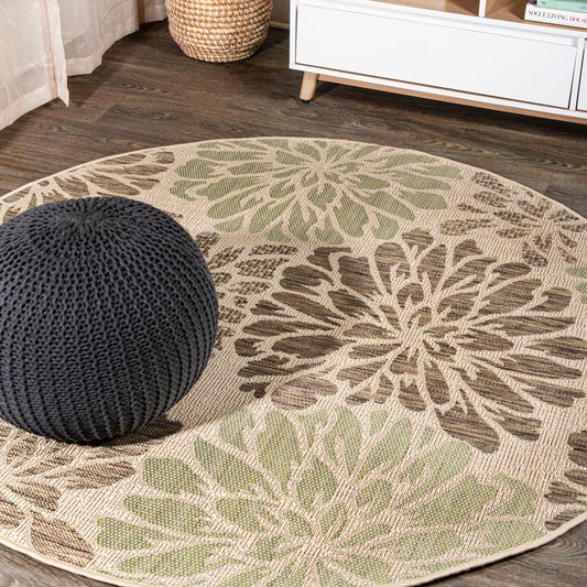 Garcia Modern Floral Textured Weave Indoor/outdoor Area Rug