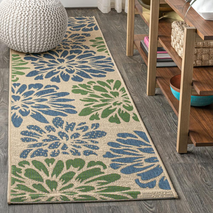 Garcia Modern Floral Textured Weave Indoor/outdoor Area Rug