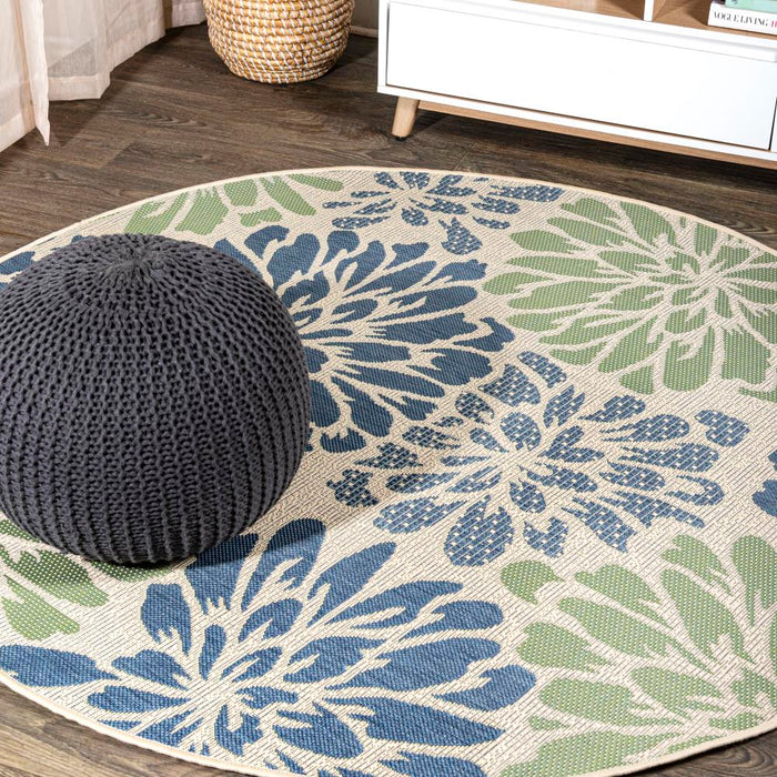 Garcia Modern Floral Textured Weave Indoor/outdoor Area Rug