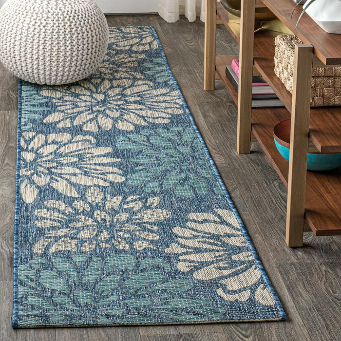 Garcia Modern Floral Textured Weave Indoor/outdoor Area Rug