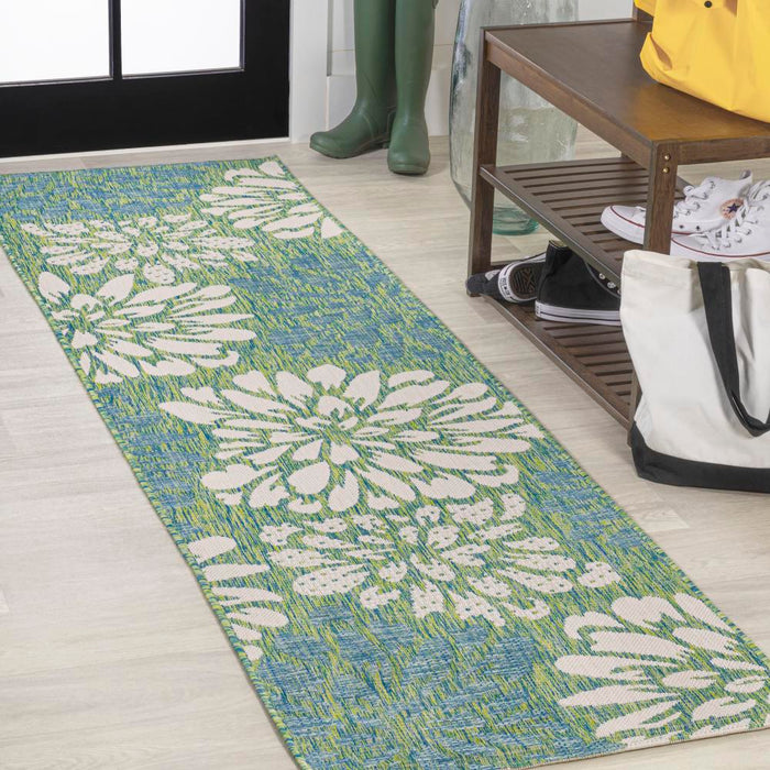 Garcia Modern Floral Textured Weave Indoor/outdoor Area Rug