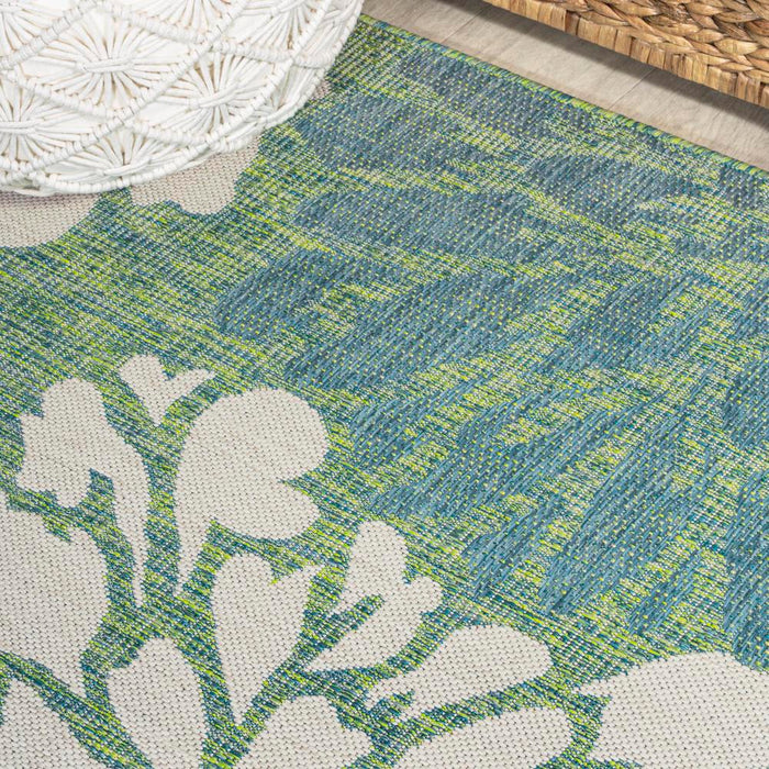 Garcia Modern Floral Textured Weave Indoor/outdoor Area Rug