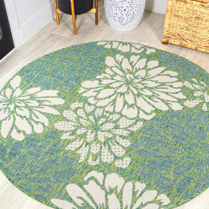 Garcia Modern Floral Textured Weave Indoor/outdoor Area Rug