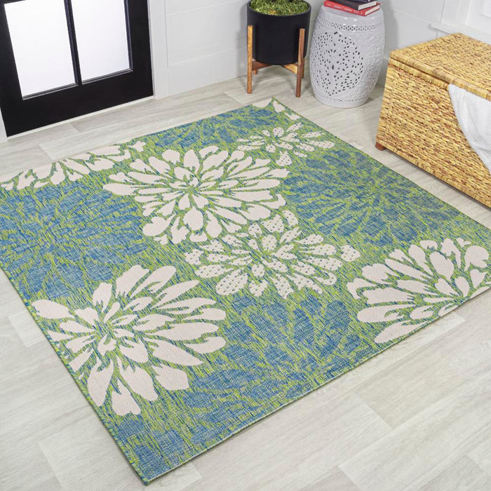 Garcia Modern Floral Textured Weave Indoor/outdoor Area Rug