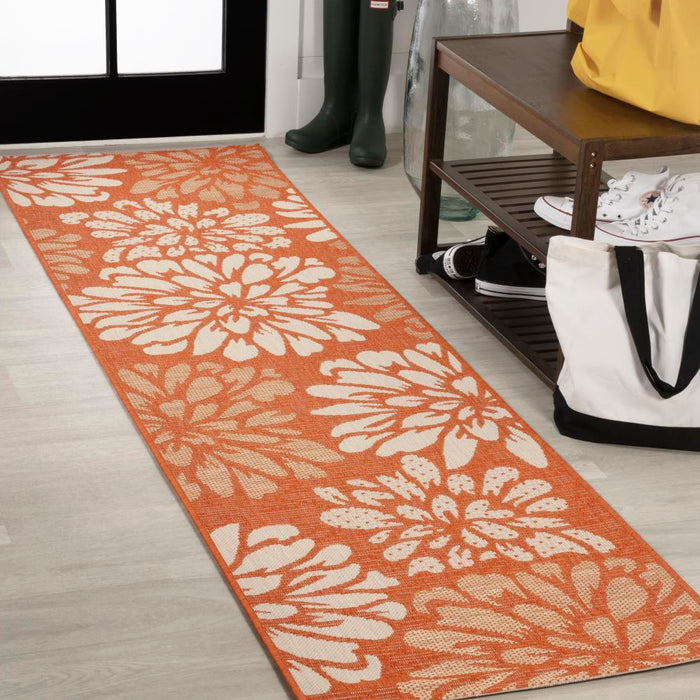 Garcia Modern Floral Textured Weave Indoor/outdoor Area Rug