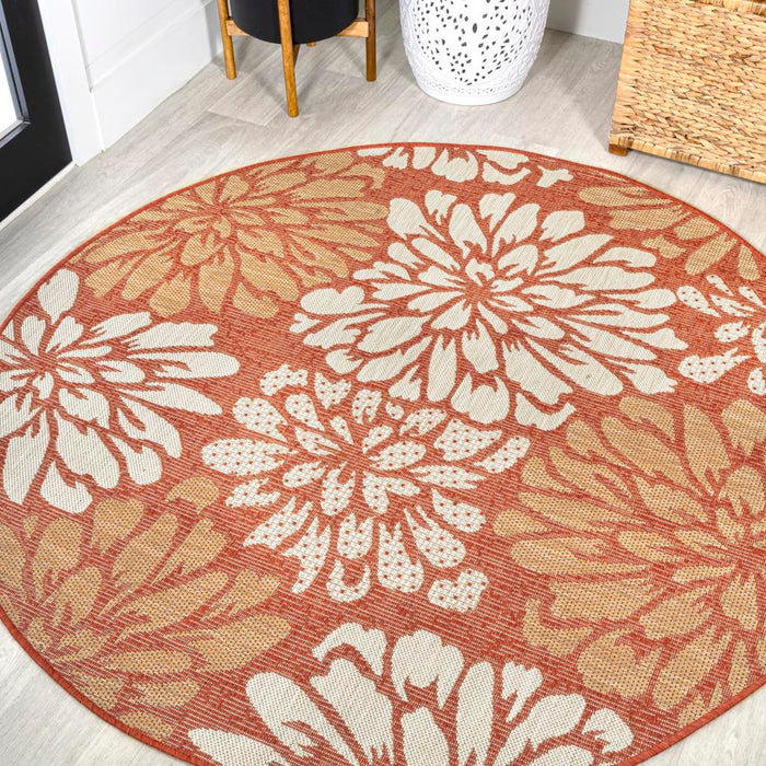 Garcia Modern Floral Textured Weave Indoor/outdoor Area Rug