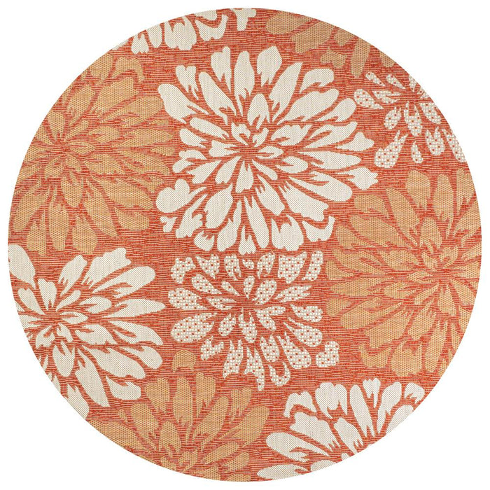 Garcia Modern Floral Textured Weave Indoor/outdoor Area Rug