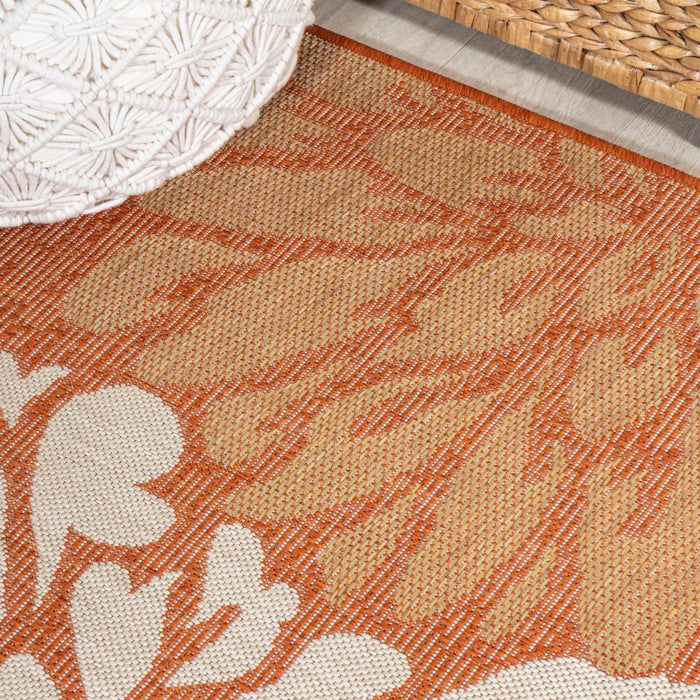 Garcia Modern Floral Textured Weave Indoor/outdoor Area Rug