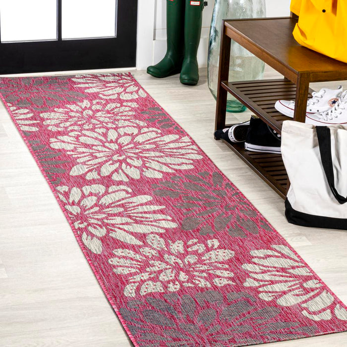 Garcia Modern Floral Textured Weave Indoor/outdoor Area Rug