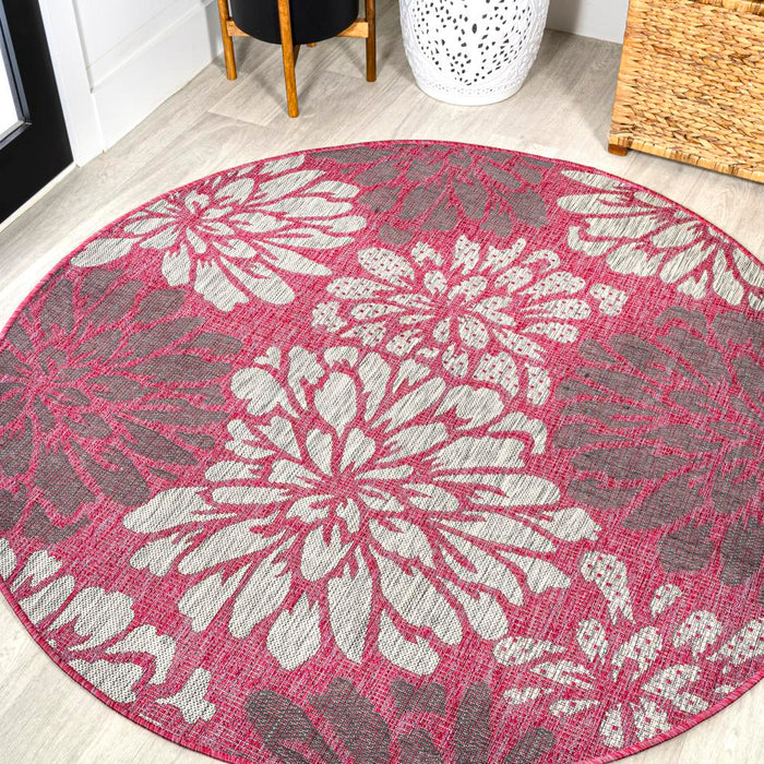 Garcia Modern Floral Textured Weave Indoor/outdoor Area Rug