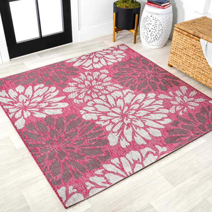 Garcia Modern Floral Textured Weave Indoor/outdoor Area Rug