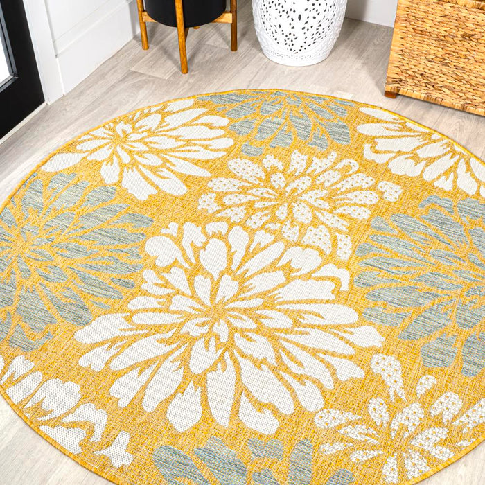 Garcia Modern Floral Textured Weave Indoor/outdoor Area Rug