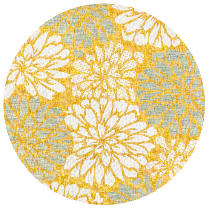 Garcia Modern Floral Textured Weave Indoor/outdoor Area Rug