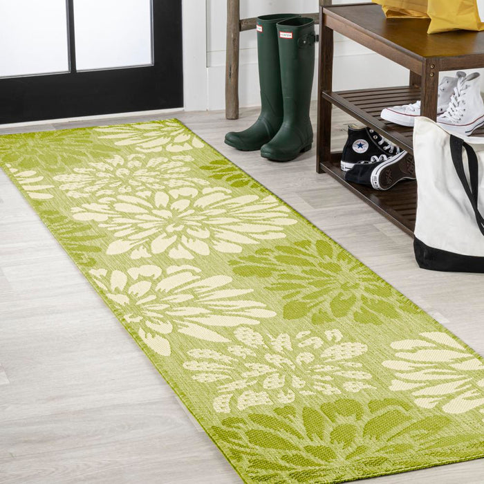 Garcia Modern Floral Textured Weave Indoor/outdoor Area Rug