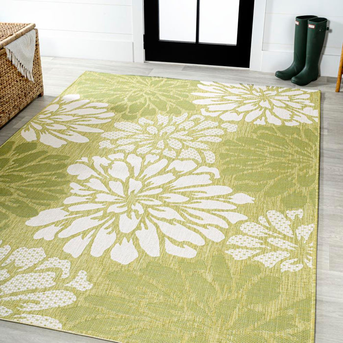 Garcia Modern Floral Textured Weave Indoor/outdoor Area Rug