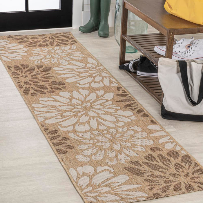 Garcia Modern Floral Textured Weave Indoor/outdoor Area Rug