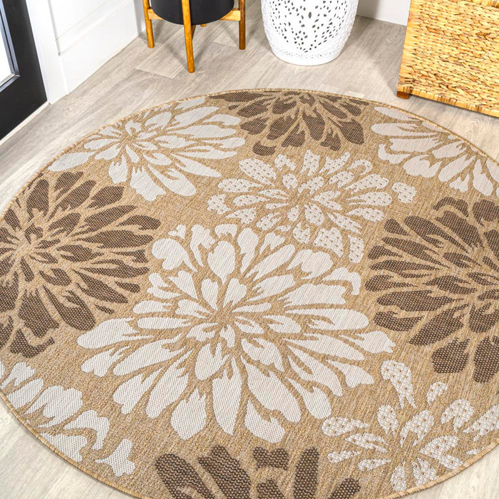 Garcia Modern Floral Textured Weave Indoor/outdoor Area Rug