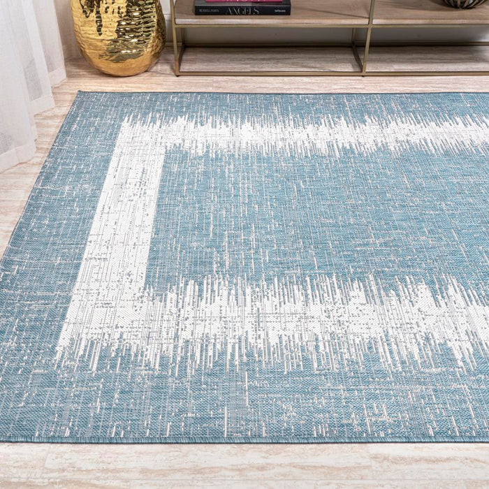 Yangtze Scandi Minimalist Border Indoor/Outdoor Area Rug