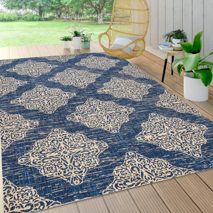 Yamuna Tuscany Ornate Medallions Indoor/Outdoor Area Rug