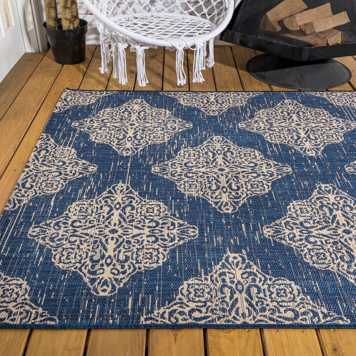 Yamuna Tuscany Ornate Medallions Indoor/Outdoor Area Rug